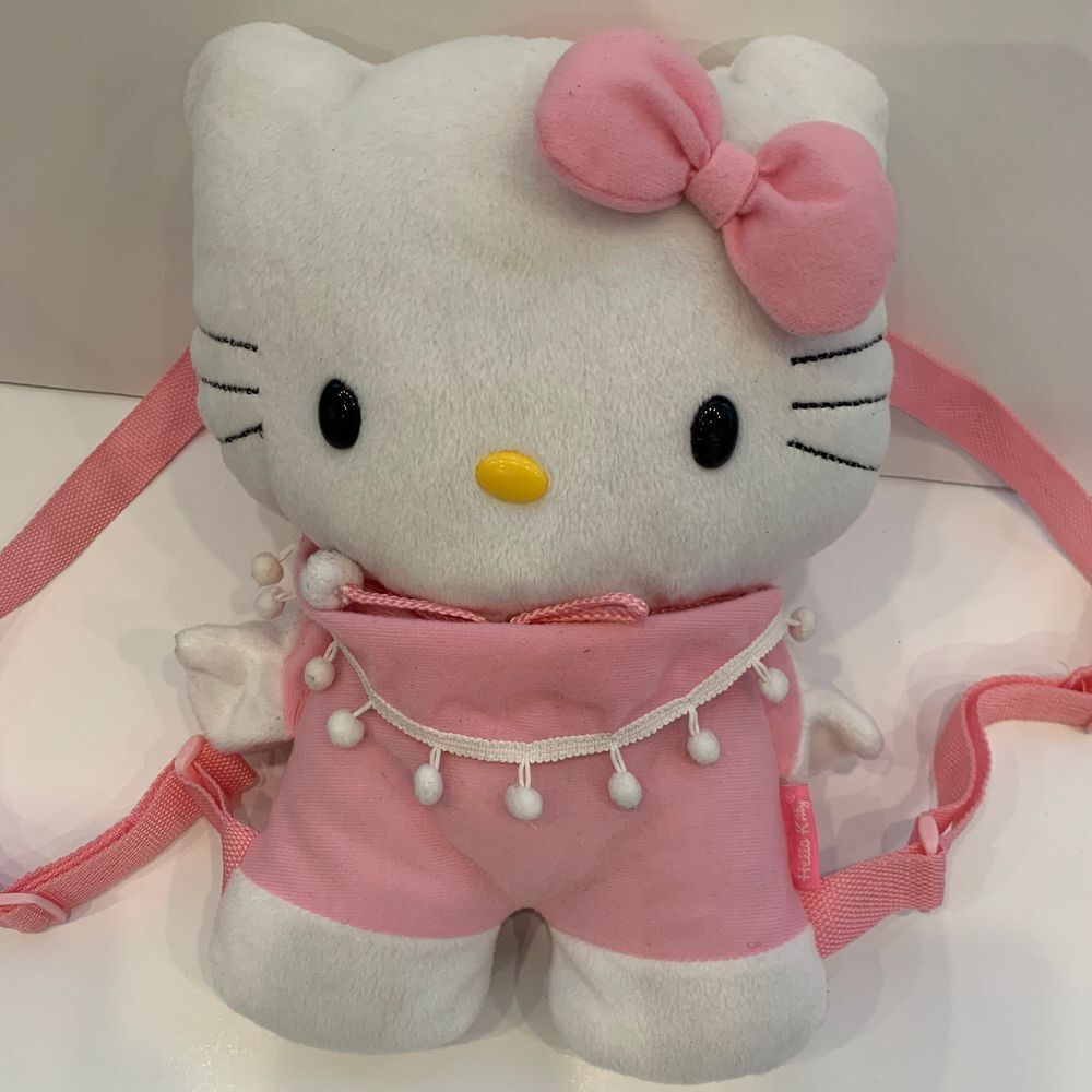 EUC Sanrio Hello Kitty Plush Pom‎ Pom Backpack